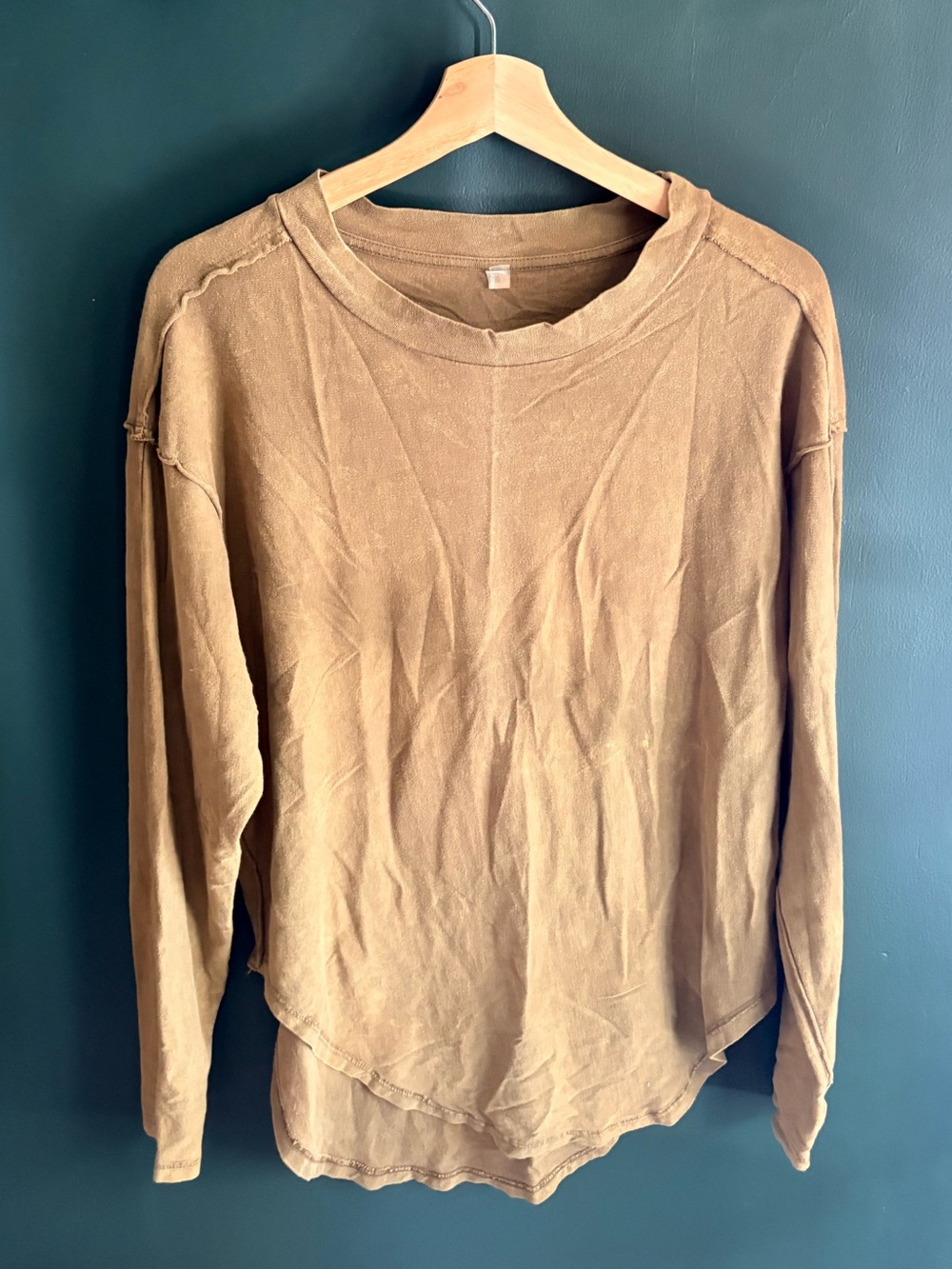 Free People Movement Olive Green Long Sleeve T-Shirt